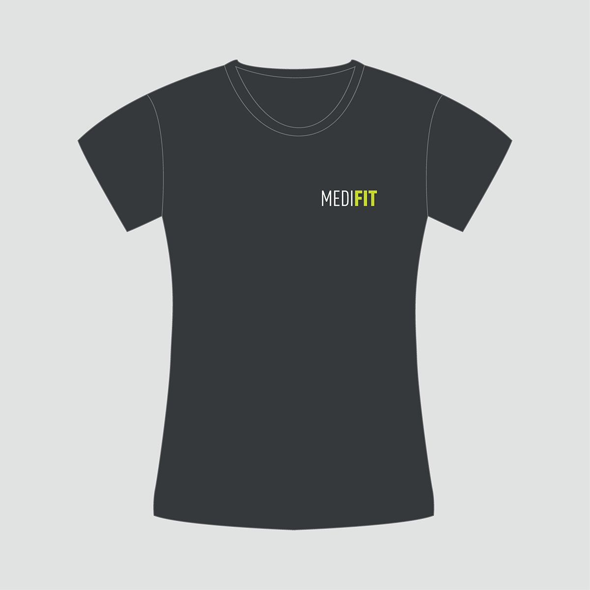 Damen V-Shirt MEDIFIT anthrazit