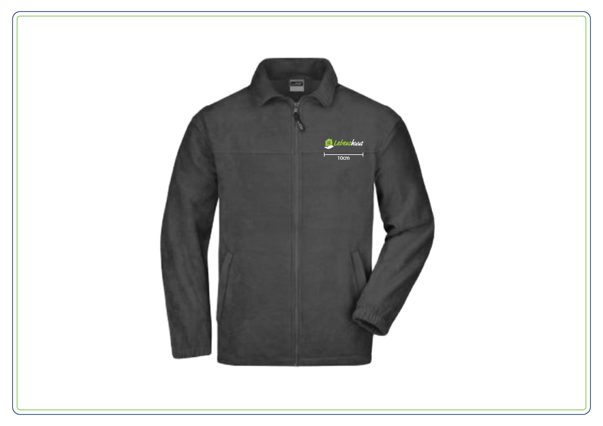 Herren Fleecejacke LEBENSHUUS anthrazit