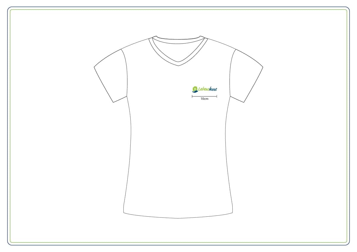 Damen V-Shirt LEBENSHUUS weiß