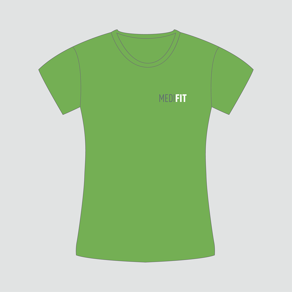 Damen V-Shirt MEDIFIT kiwi